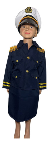 Disfraz Capitán De Marina Niña / Marinero / Mes Del Mar /marinero / Armada De Chile