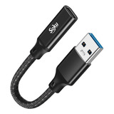 Soku Adaptador Usb 3.2 A Tipo C 3a Hembra Audio Ultra Rapido Color Negro