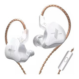 Auriculares In-ear Kz Edx With Mic Blanco Monitoreo Gaming