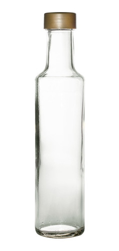 Botella Vidrio Aceite 250 Cc Transparente Redonda Tapa X12 U