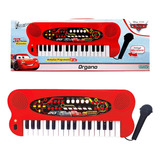 Organo Piano Microfono Teclado Cars Instrumento Niño Disney