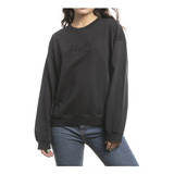 Rusty Script Oversized Ld Negro Buzo Mujer