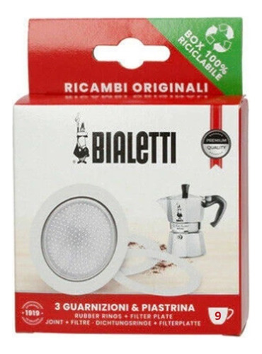 Repuesto Gomas Cafetera Moka Italiana Bialetti 9 Tazas