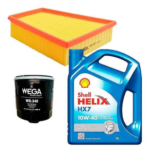 Kit Filtros + Aceite Shell Helix Hx7 10w40 4lts Voyage 1.6