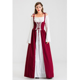 Longitud Del Vestido Femenino Medieval Con Cadarço