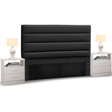 Cabeceira Cama Box Casal 140cm Greta Corano Preto E 2 Mesas 