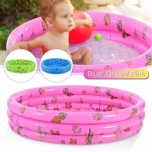 Piscina Inflable Plástico 3 Anillos 130 X 35 Cm Verano Niños