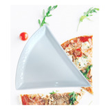 Kit 6 Pratos De Pizza Cerâmica Triangular Servir Mesa Posta