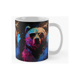 Taza Pintura De Oso Fuerte, Arte Retrowave De Los 80, Estilo