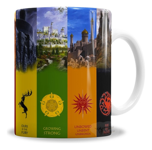 Taza De Cerámica Game Of Thrones Todas Las Casas - En Caja