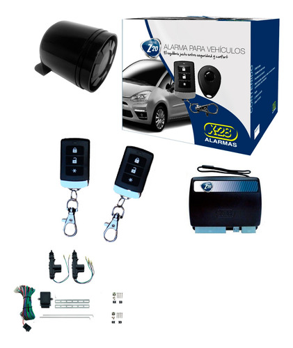Alarma Auto X28 Z20 H Sirena Con Mensajes Hablados + Cierre Centralizado Universal Electrico 2ptas Zuk