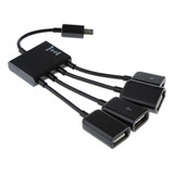 3 Quatre En Un A Micro Usb 2.0 Host Otg Hub Cable Adaptador