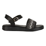 Sandalias Cuero Dama Mujer Viamo Gin Negro