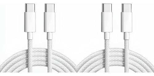 2 Cable Para iPhone 15 Nylon 2m Carga Rapida 60w 5a 2 Piezas