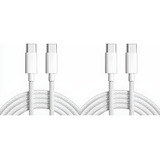 2 Cable Para iPhone 15 Nylon 2m Carga Rapida 60w 5a 2 Piezas