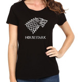 Remera Mujer Game Of Thrones Got House Stark 100% Algodón