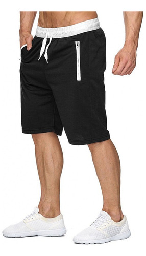 Bermudas Para Hombre,pantalones Cortos Deportivos Negros