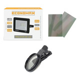 Kit Refletor Economax 10w + Película Polarizada + Lente Cpl