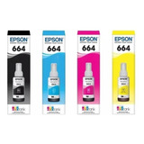 Kit De 4 Tintas Epson Originales T664 Ecotank L200/l220/l310