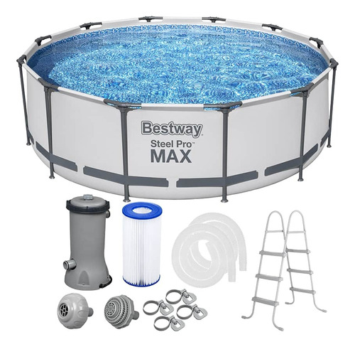 Piscina Estrutural 9.150l Circular + Escada + Filtro Bestway