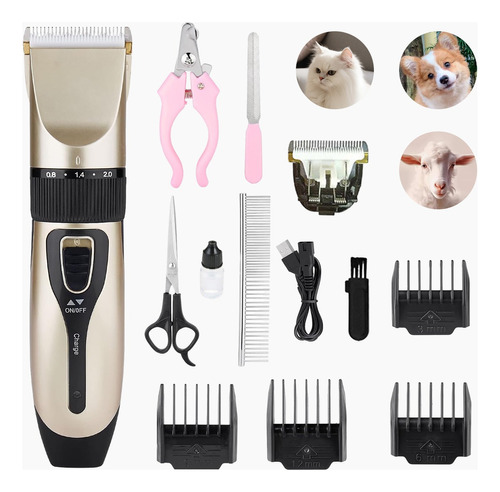 Kit De Máquina Cortadora De Pelo Para Mascotas Y Perros 