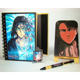 Libreta Anime Attack On Titan, Portacelular, Esfero, Llavero