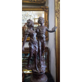 Antiguo Petit Bronce Escultura 80cm Alto N35