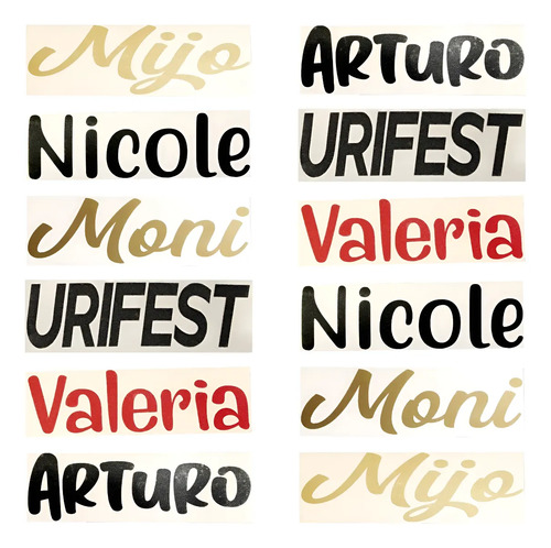 Stickers De Vinil Adhesivo Nombres Para Vaso 4x11cm \u002F 10pzs | MercadoLibre