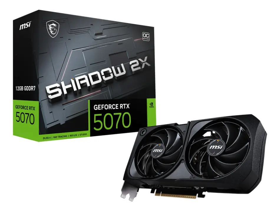 Placa De Video MSI GeForce RTX 5070 12GB GDDR7 Shadow 2X OC
