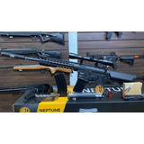 Airsoft Neptune 10 Rifle Dmr Ar15 Rossi + Acessórios 450 Fps