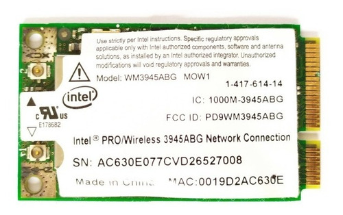 Usado Tarjeta Wifi Vaio Pcg-6r2p Np. Wm3945abg