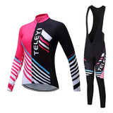 Uniforme Ciclismo Ruta Mtb Mujer Teleyi Pantalón Badana Gel