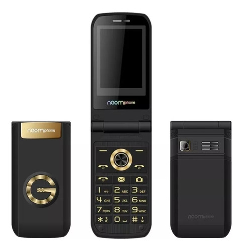 Telefono Celular Flip Teclas Grandes Metalica Camara Gold Dual Sim