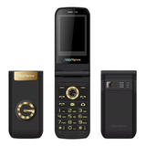 Telefono Celular Flip Teclas Grandes Metalica Camara Gold Dual Sim