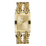 Reloj Social Cuadrado Dorado Guess W1117l2 Para Mujer