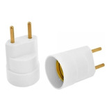 Bocal Soquete E27 Plug Pino Macho Tomada Adaptador Branco