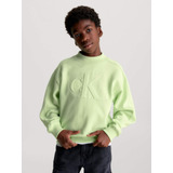Sudadera Verde De Niño Con Monograma Calvin Klein Jeans