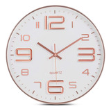 Bernhard Products Reloj De Pared De Oro Rosa De 12.0 In, Sil