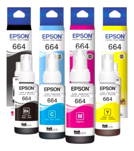 Kit Refil Tinta P/ Epson T664 L120 L1300 L395 L396 L355 L310