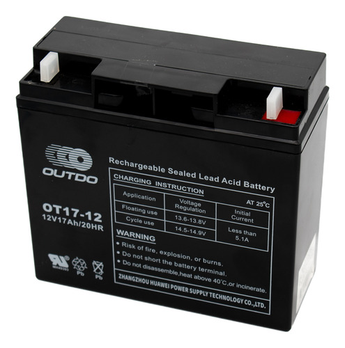 Bateria Outdo Ups Alarmas Grupo Electrogeno 12v 17ah Ot17-12