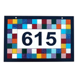 Placa Para Número De Casa Com Mosaico De Pastilhas Coloridas