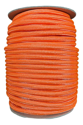 Soga Cabo Poliester Dacron 8mm X 50 Metros Naranja Fuerte