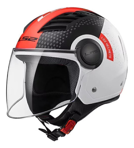 Casco Moto Abierto 562 Airflow Condor Blanco Negro Rojo Rpm