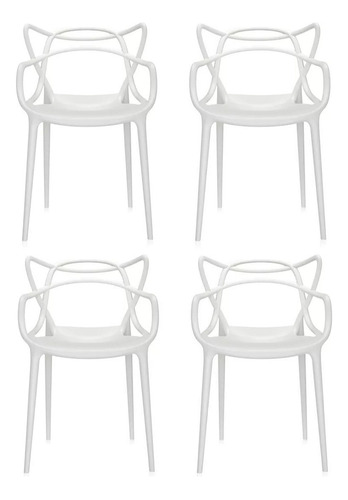 Sillas De Comedor Modernas Reforzadas Apilable Master Pack 4