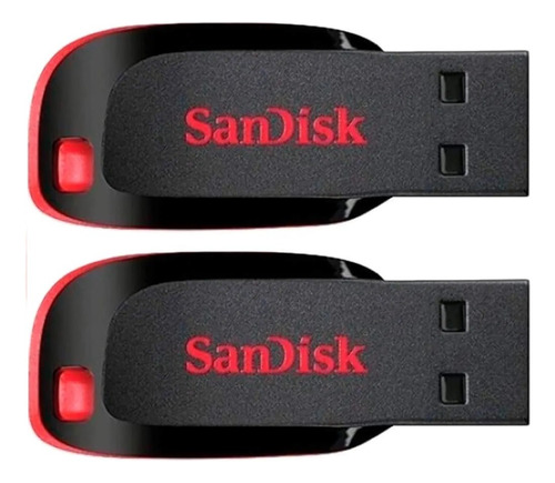 2 Pen Drive Sandisk Usb 64gb Cruzer Lâmina 2.0 Flash Drive 