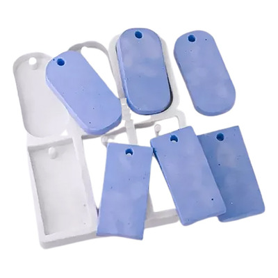 Molde Forma Silicone Pingente Mini Oval/retangular 6cav.