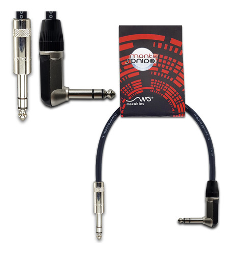 Cable Plug Trs A Codo 90 L Stereo Balanceado 25 Cm Mscables