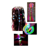 12 Aplique Mecha Colorido Pulseira Led Cabelo Carnaval Led