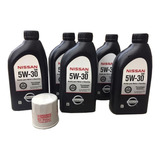 Aceite Sintetico P/motor Api Sn 5w30 Nissan 5 Pzas. Y Filtro