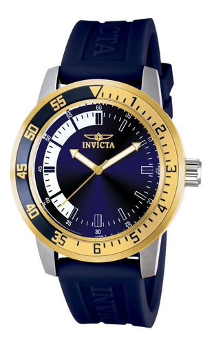 Reloj Invicta Hombre Azul Y Dorado 45mm Wr 100m Mod. 12847 C